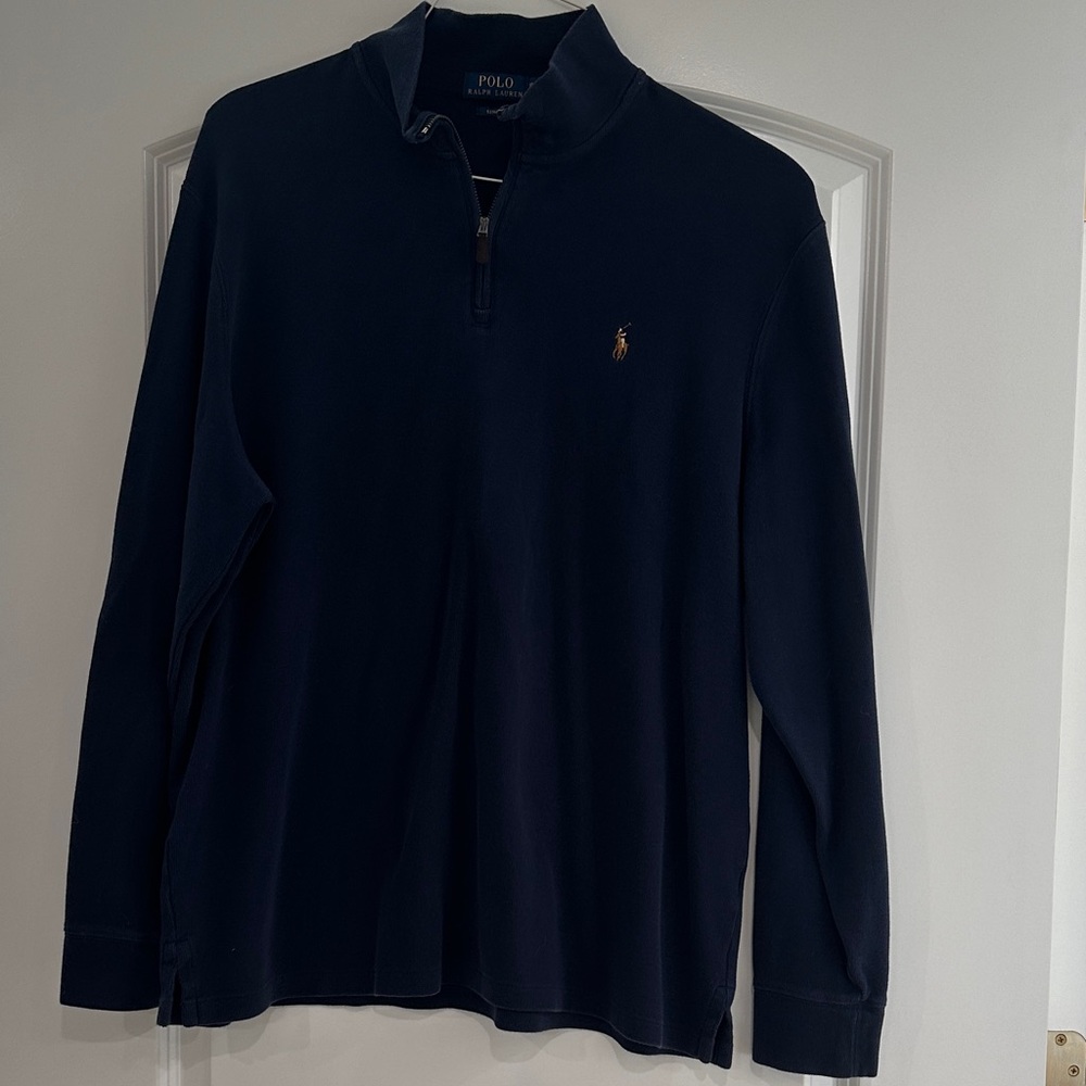 Polo by Ralph Lauren Navy 3/4 Zip Up Sweater - XL